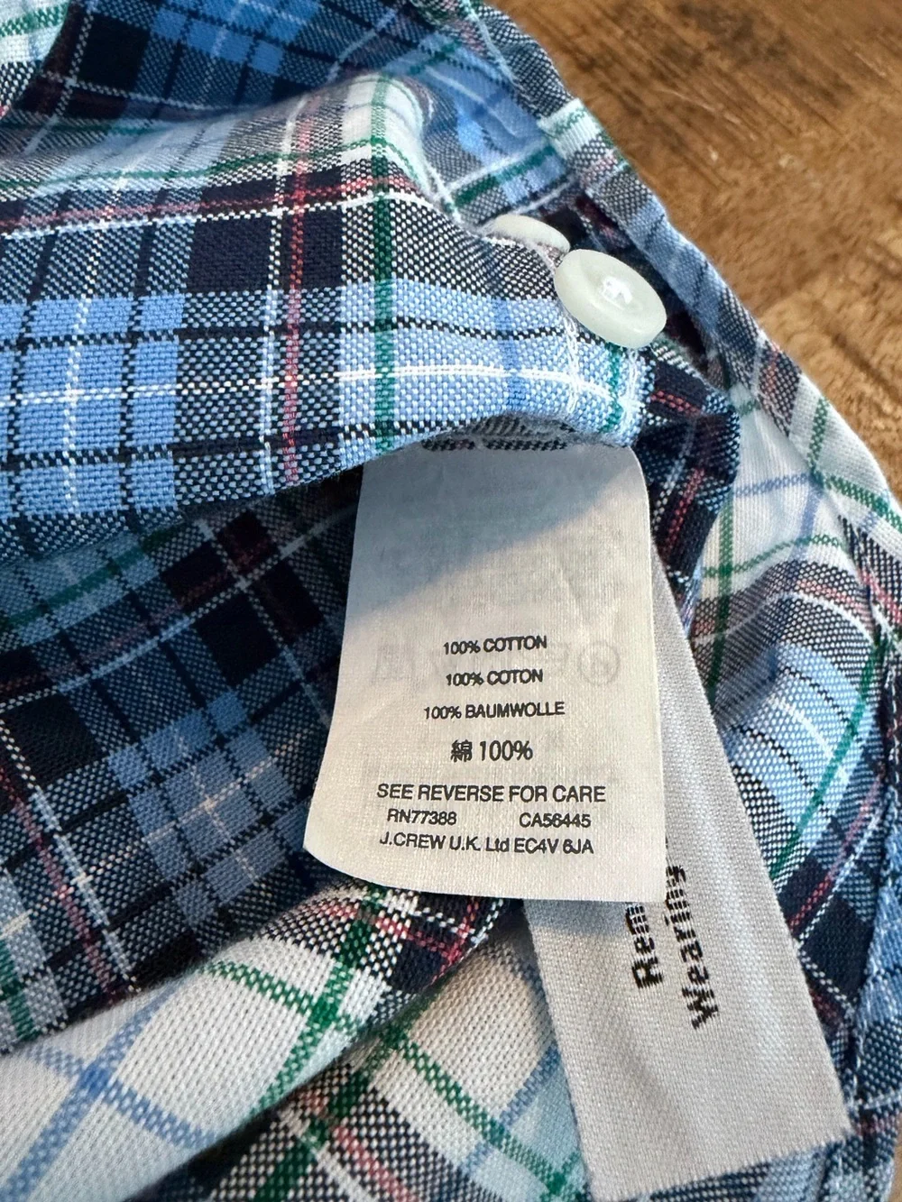 J. Crew Broken-In Plaid Oxford Button Down Shirt